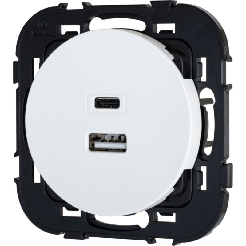 Jacobsen Espen USB A+C indbygningsstik, hvid