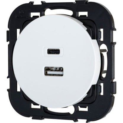 Jacobsen Espen USB A+C indbygningsstik, hvid