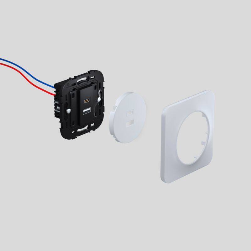 Jacobsen Espen USB A+C indbygningsstik, hvid