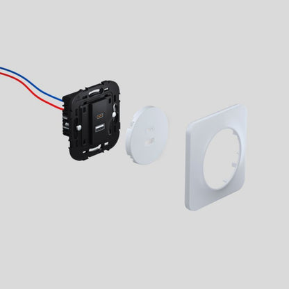 Jacobsen Espen USB A+C indbygningsstik, hvid