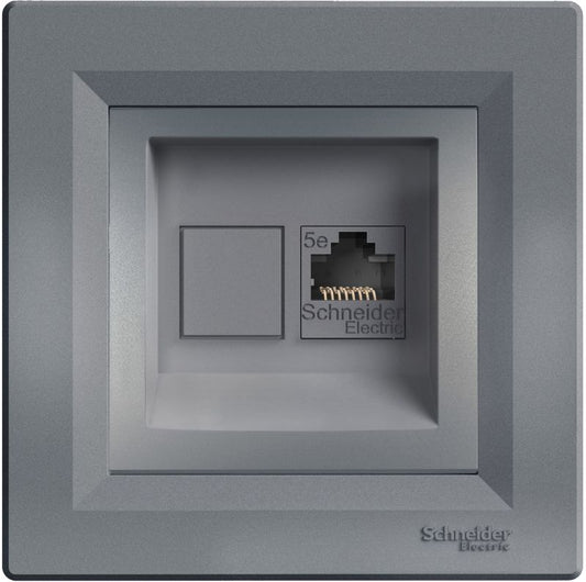 Schneider Electric Asfora enkelt RJ45-computerstik kategori 5e i stål
