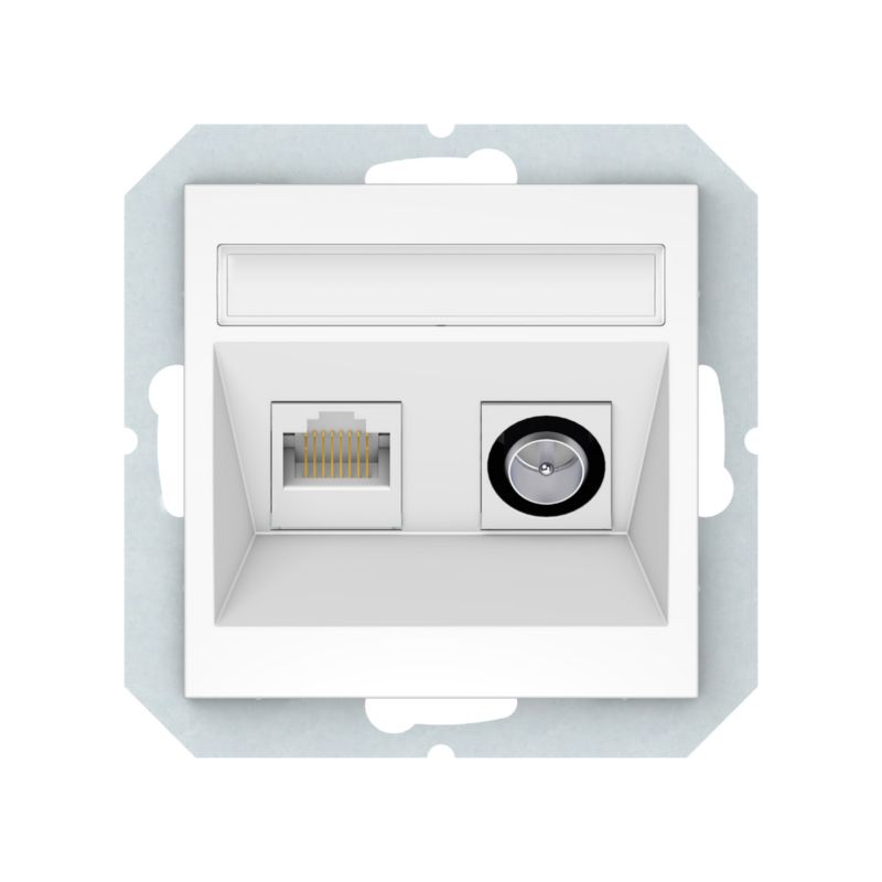 DPM Solid Vilma QUADRUM RJ45/TV computer- og antennestik i hvid