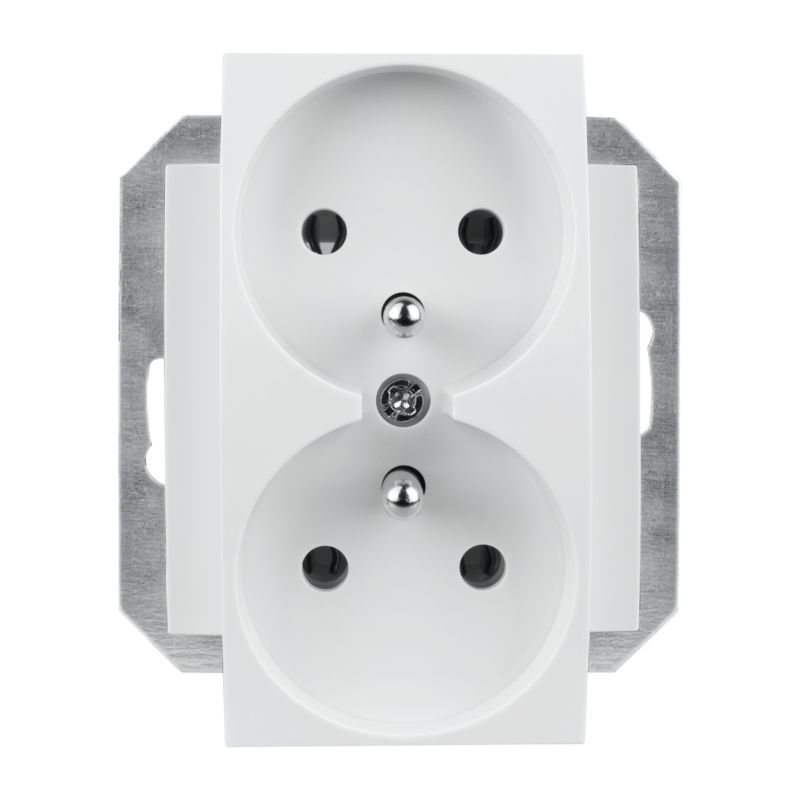 Dobbelt indbygningsstik DPM Solid Vilma QUADRUM hvid