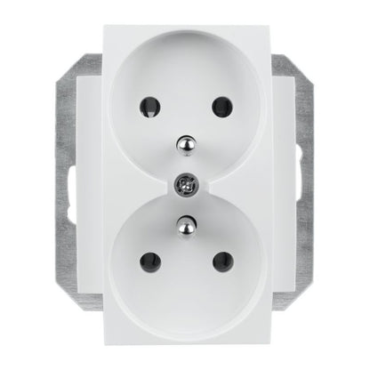 Dobbelt indbygningsstik DPM Solid Vilma QUADRUM hvid