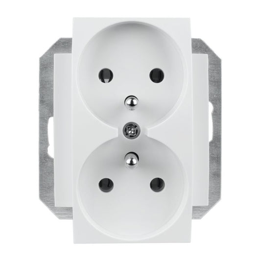 Dobbelt indbygningsstik DPM Solid Vilma QUADRUM hvid