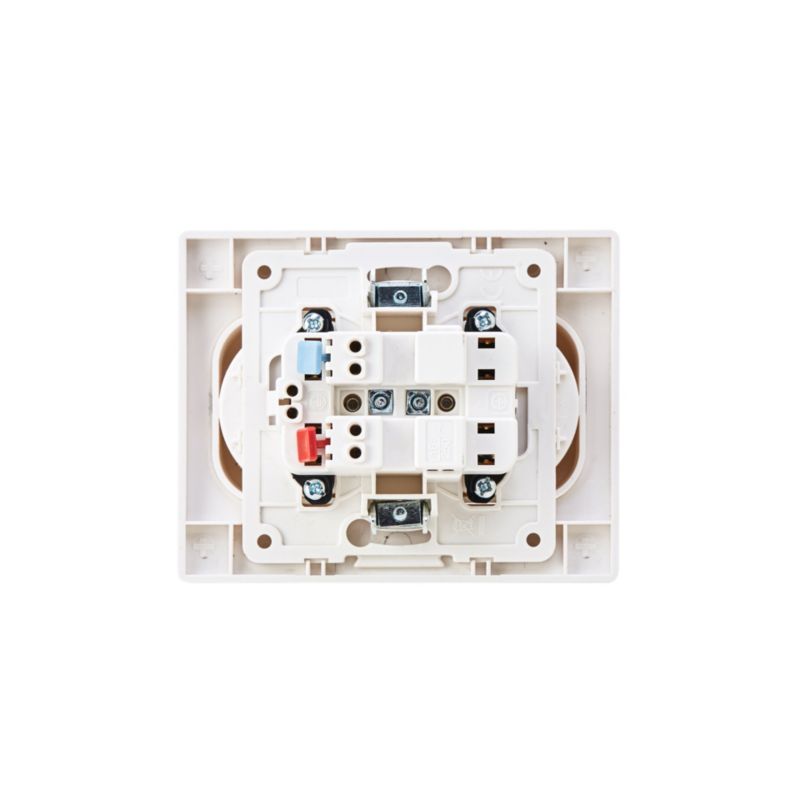 Dobbelt indbygningsstik OPP med jordforbindelse Lonia hvid