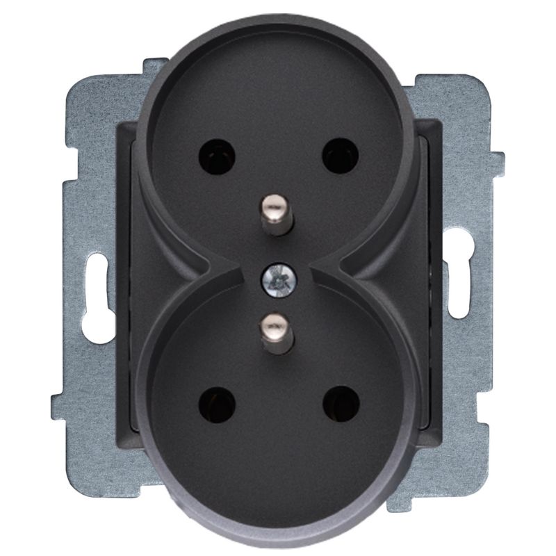 Dobbelt indbygningsstik Polmark Rosa basalt