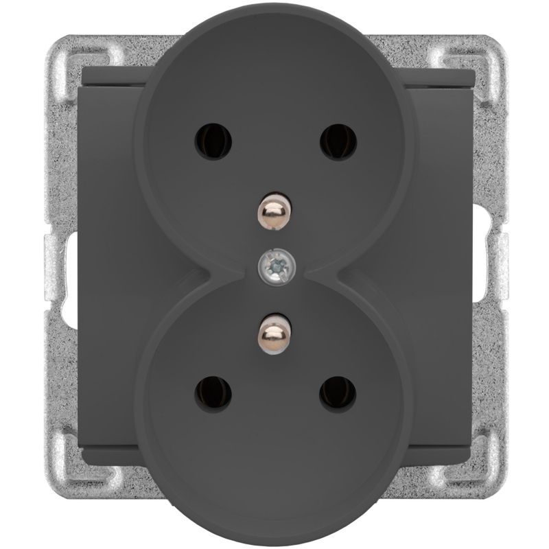 Dobbelt indbygningsstik Polmark Verona basalt