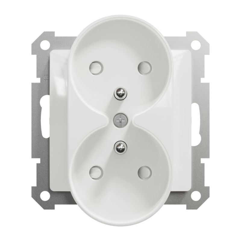 Dobbelt indbygget stikdåse Schneider Electric Sedna Design & Elements til glasrammer hvid
