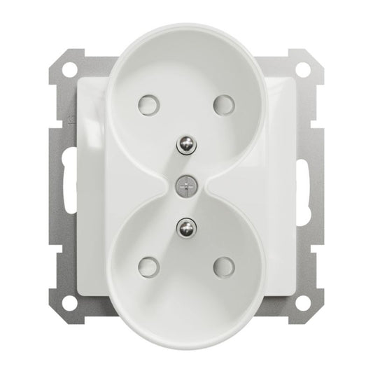 Dobbelt indbygget stikdåse Schneider Electric Sedna Design & Elements til glasrammer hvid