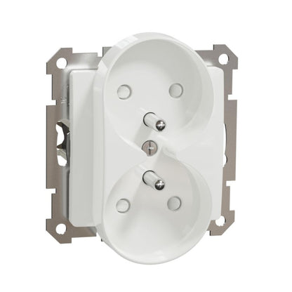 Dobbelt indbygget stikdåse Schneider Electric Sedna Design & Elements til glasrammer hvid