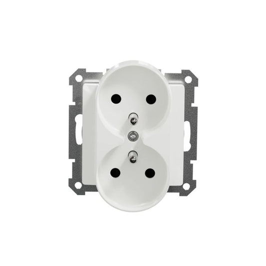 Dobbelt indbygget stikkontakt Schneider Electric Sedna Design & Elements med jord, hvid
