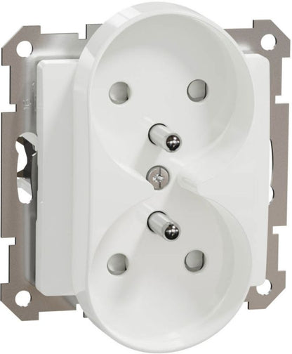 Dobbelt indbygget stikkontakt Schneider Electric Sedna Design & Elements med jord, hvid