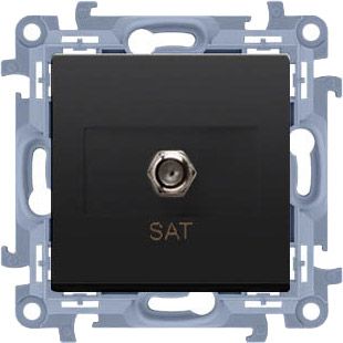 Enkelt antennestik Kontakt-Simon S10 sort