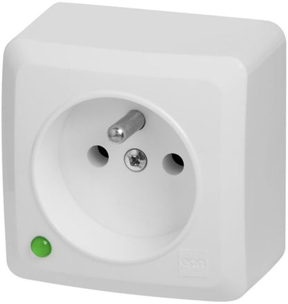 Elektro-Plast Berg enkelt udendørs stikkontakt med jord, hvid