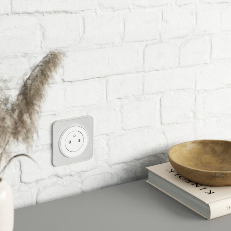 Jacobsen Espen enkelt indbygget stik med USB C og jord, hvid