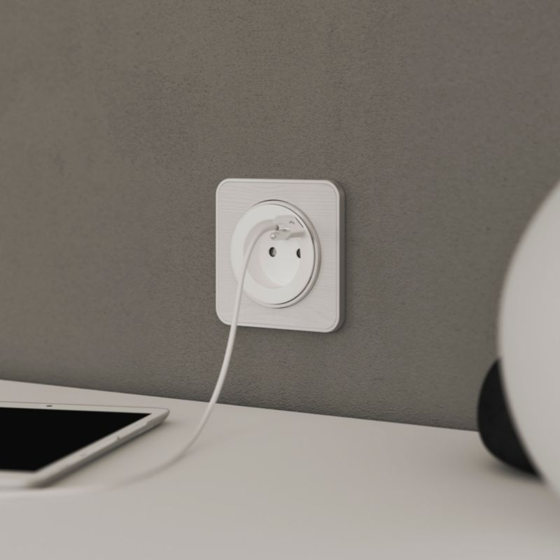 Jacobsen Espen enkelt indbygget stik med USB C og jord, hvid