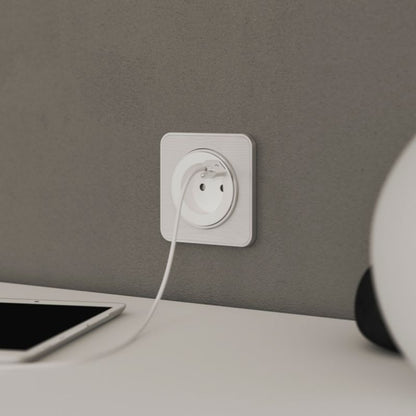 Jacobsen Espen enkelt indbygget stik med USB C og jord, hvid
