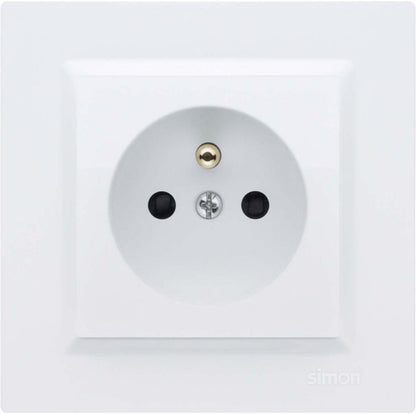 Kontakt-Simon S10 enkeltstik med jord, hvid