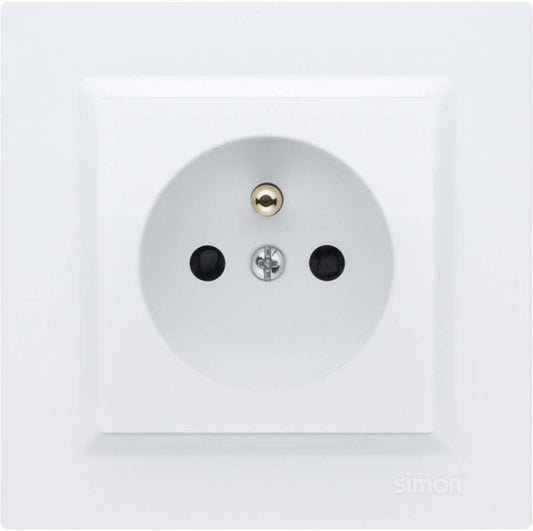 Kontakt-Simon S10 enkeltstik med jord, hvid