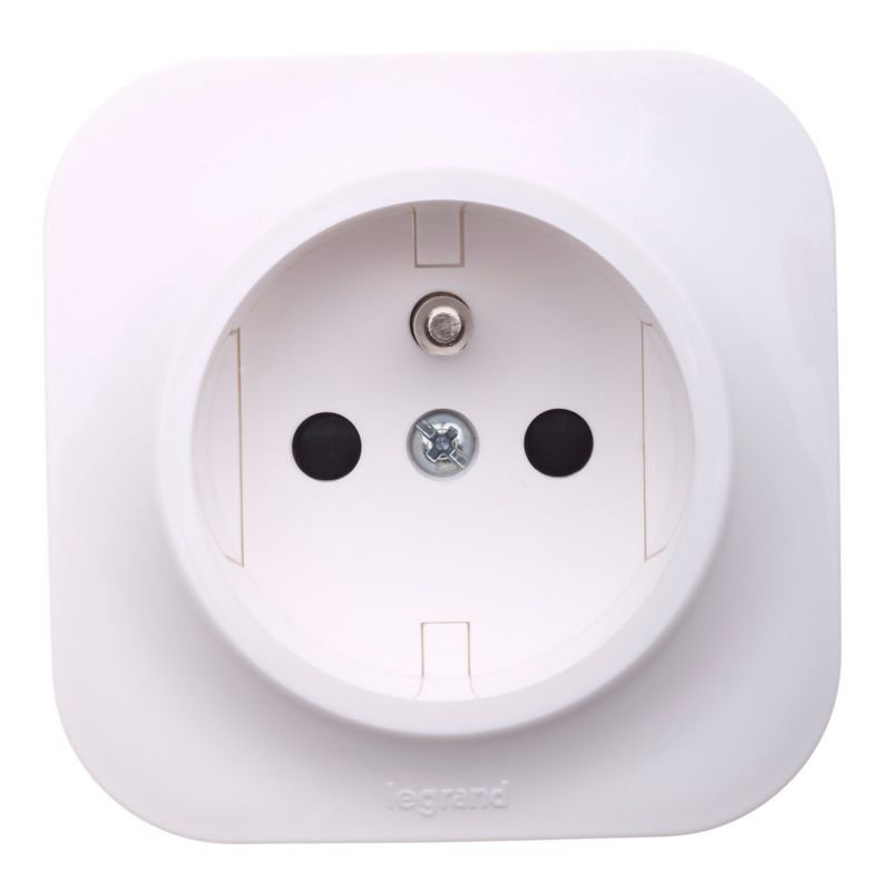Legrand Forix enkelt udendørs stikkontakt med jord, hvid