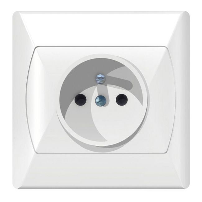 Ospel Akcent enkelt indbygget stikkontakt med jord, hvid, IP20