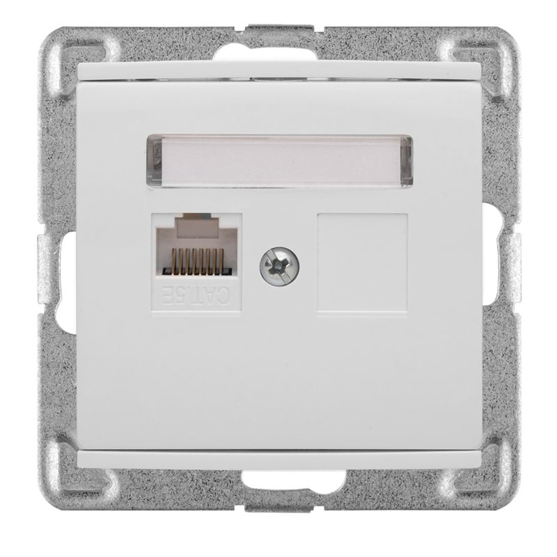 Enkelt indbygget stikkontakt Polmark Verona hvid RJ45
