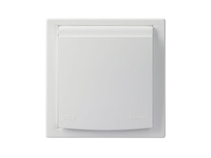 Enkelt indbygget stikkontakt Schneider Electric Asfora IP44 med jord, hvid