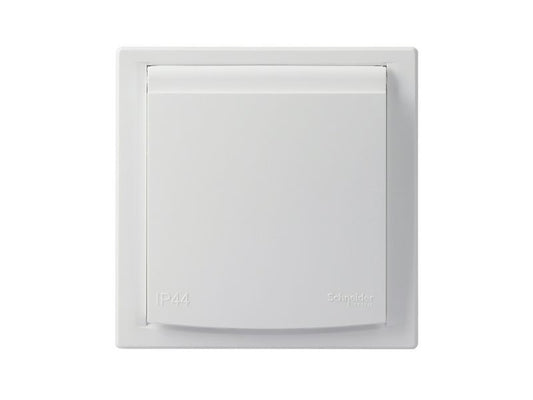 Enkelt indbygget stikkontakt Schneider Electric Asfora IP44 med jord, hvid