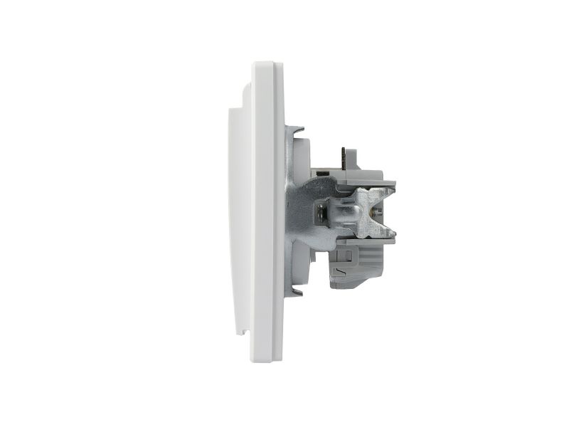 Enkelt indbygget stikkontakt Schneider Electric Asfora IP44 med jord, hvid