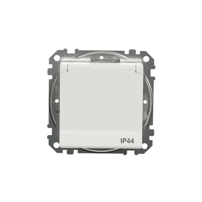 Enkelt indbygningsstik Schneider Electric Sedna Design&Elements IP44 hvid