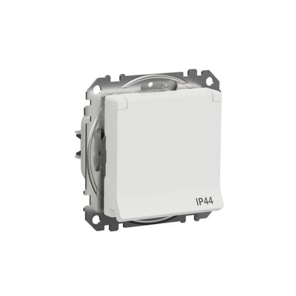 Enkelt indbygningsstik Schneider Electric Sedna Design&Elements IP44 hvid