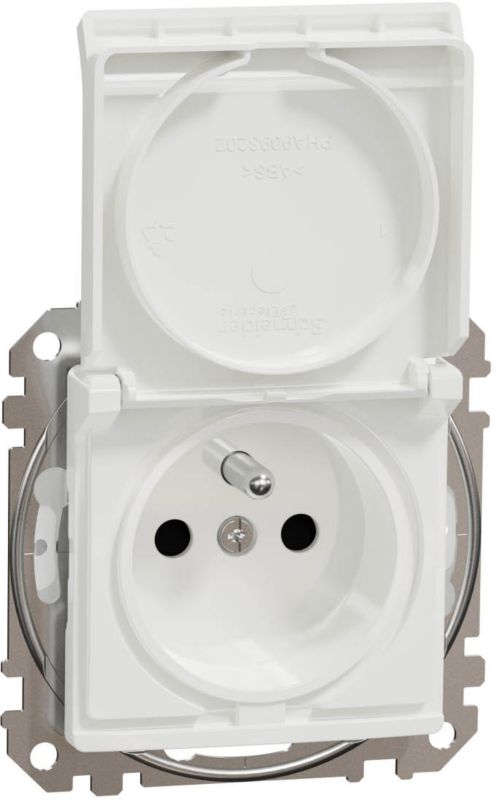 Enkelt indbygningsstik Schneider Electric Sedna Design&Elements IP44 hvid