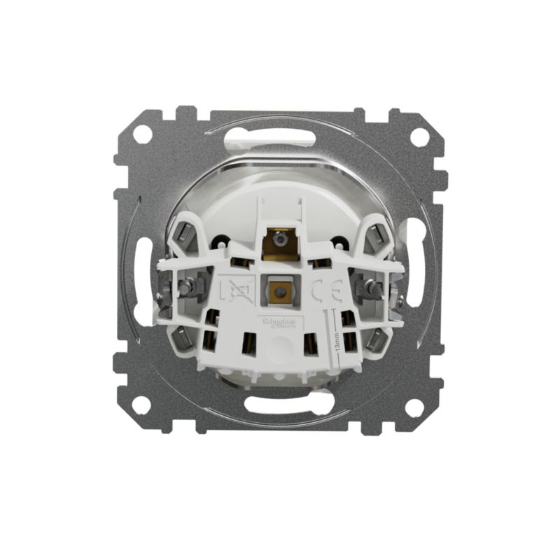Enkelt indbygget stikkontakt Schneider Electric Sedna Design&Elements med afdækning, hvid