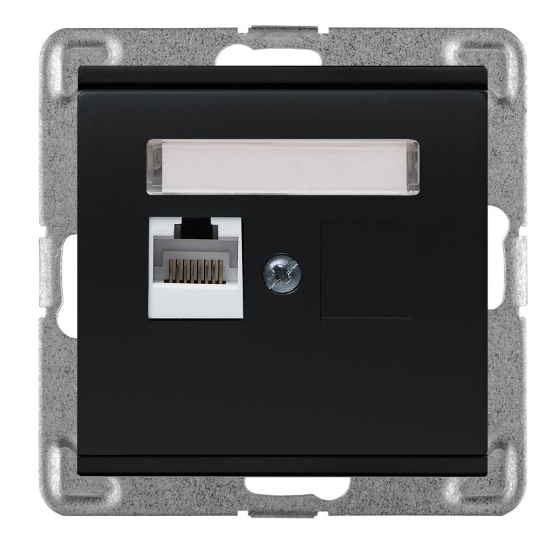 Polmark Verona sort RJ45 indbygningsstik