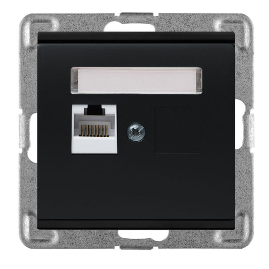 Polmark Verona sort RJ45 indbygningsstik
