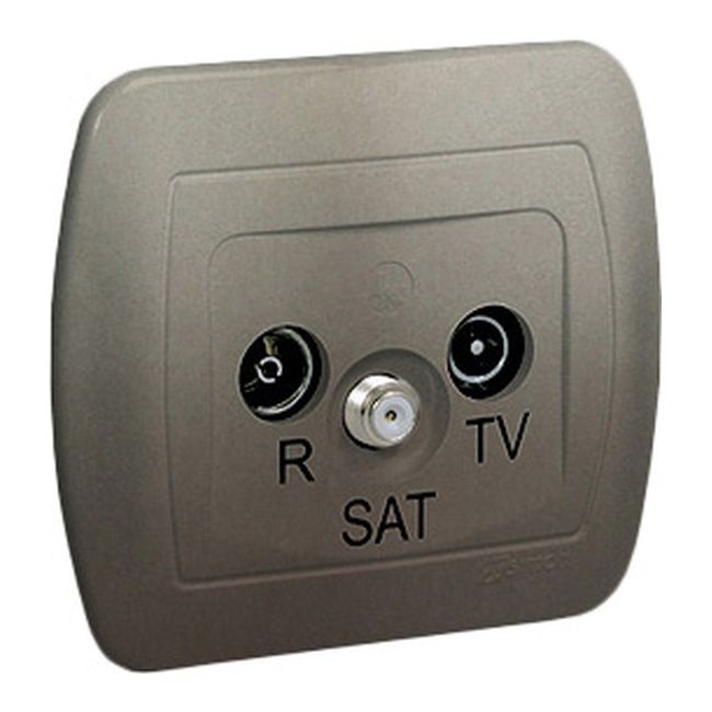 RTV-SAT afslutningsstik Kontakt-Simon Akord i satinfinish