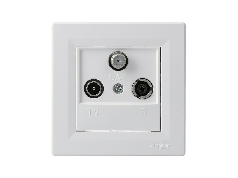 Schneider Electric Asfora hvid afsluttende RTV-SAT-stik