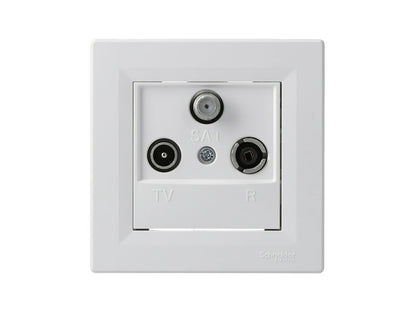 Schneider Electric Asfora hvid afsluttende RTV-SAT-stik