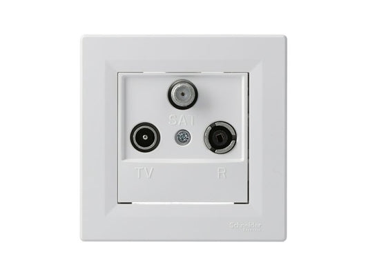 Schneider Electric Asfora hvid afsluttende RTV-SAT-stik