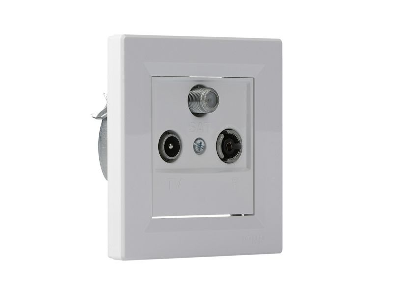 Schneider Electric Asfora hvid afsluttende RTV-SAT-stik