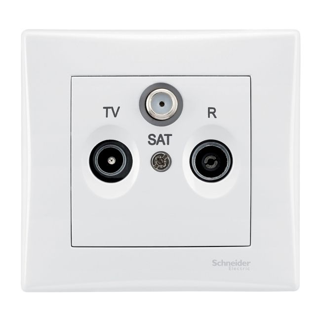 Schneider Electric Sedna hvid endestik til RTV-SAT