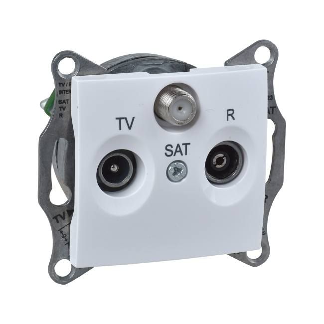 Schneider Electric Sedna hvid endestik til RTV-SAT