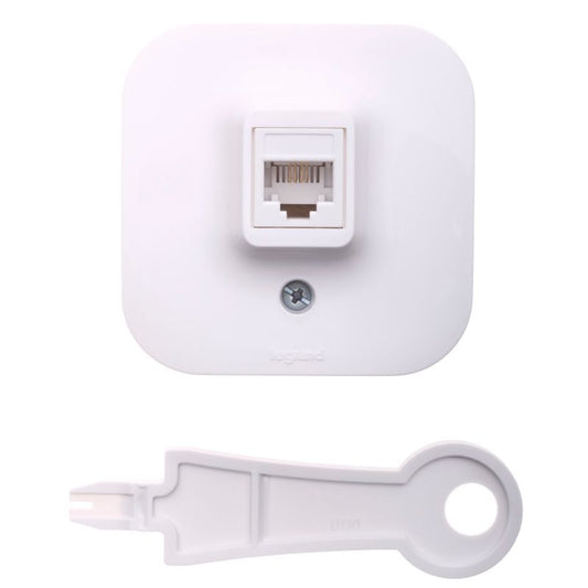Legrand Forix RJ11 telefonstik til overflademontage i hvid