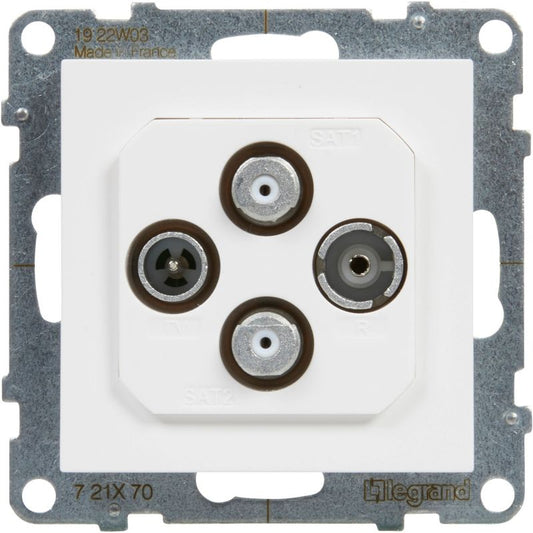 Legrand Suno TV-afslutningsstik med 2 x SAT, hvid