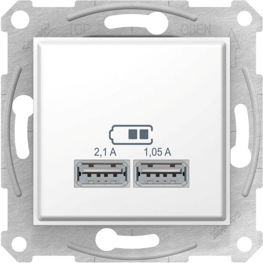 USB-stik Schneider Electric Sedna 2,1 A hvid