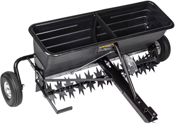 Gødningsspreder og Plænelufter 2-i-1 103 cm 80 Liter