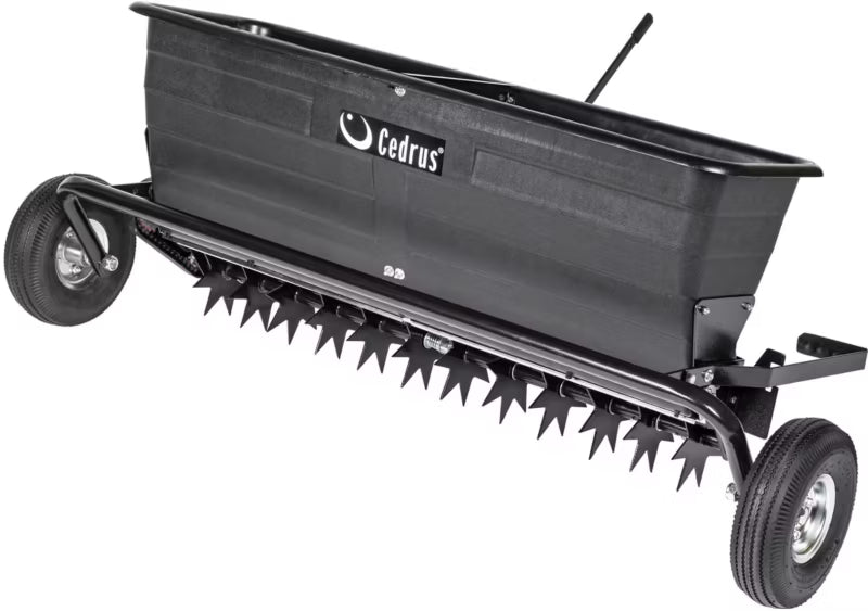 Gødningsspreder og Plænelufter 2-i-1 103 cm 80 Liter