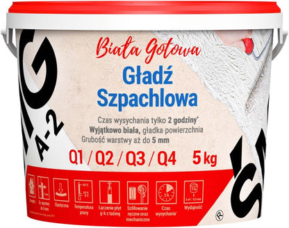 Klar Spartelmasse A-2 5 kg Hvid