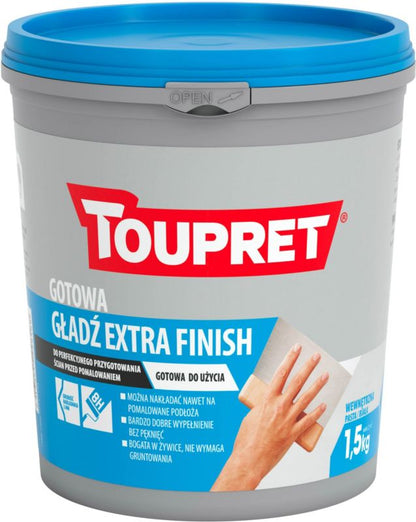 Færdigblandet Spartelmasse Extra Finish 1,5 kg Hvid